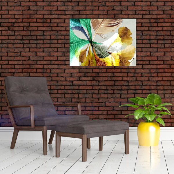 Slika - Lišće s perjem (70x50 cm)