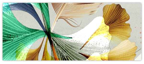 Slika - Lišće s perjem (120x50 cm)