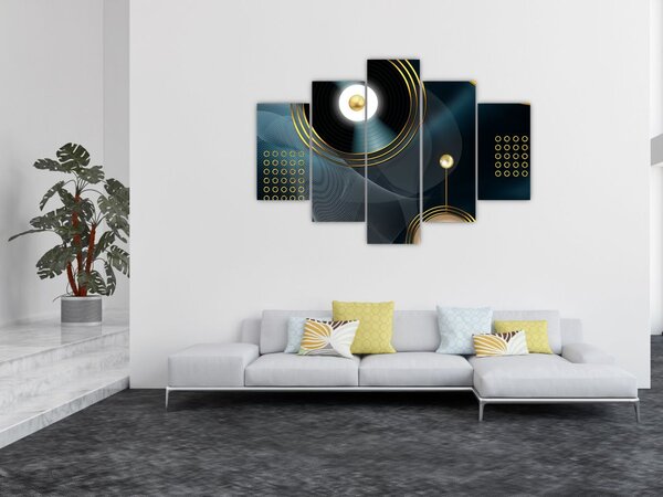 Slika - Zlatni krugovi (150x105 cm)