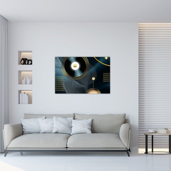 Slika - Zlatni krugovi (90x60 cm)