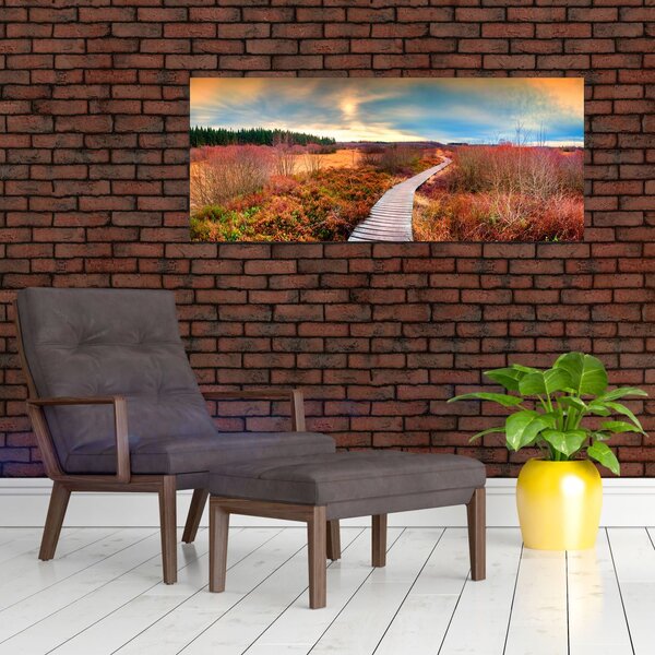 Slika - Jesenska cesta kroz krajolik (120x50 cm)
