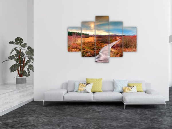 Slika - Jesenska cesta kroz krajolik (150x105 cm)