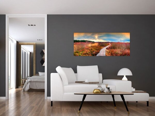 Slika - Jesenska cesta kroz krajolik (120x50 cm)