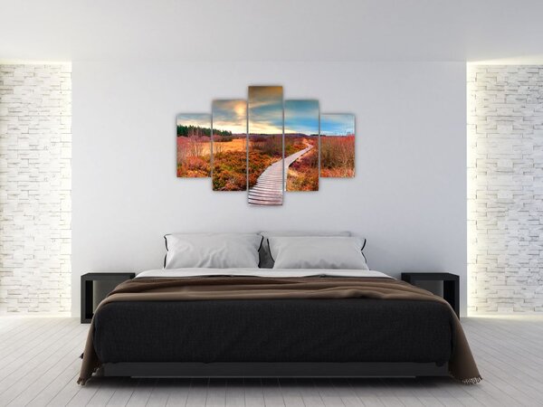 Slika - Jesenska cesta kroz krajolik (150x105 cm)