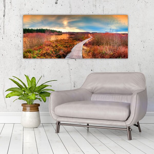 Slika - Jesenska cesta kroz krajolik (120x50 cm)