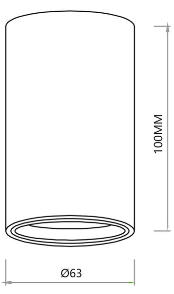 GENESIS SPOT CRNA 1xGU10 10cm