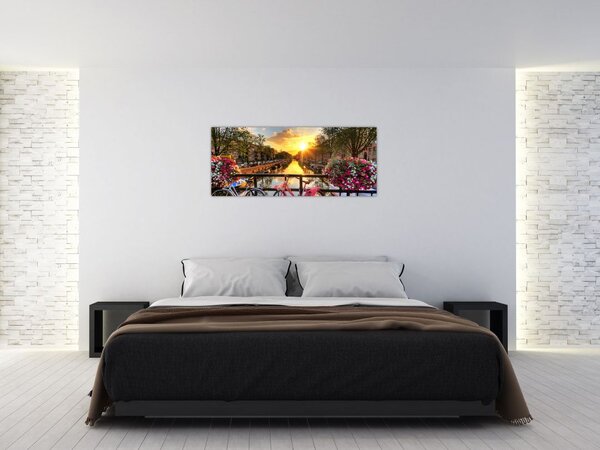 Slika - Izlazak Sunca u Amsterdamu (120x50 cm)