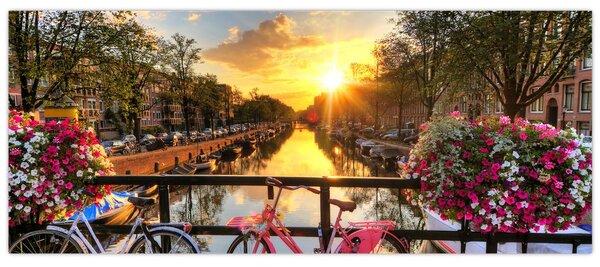 Slika - Izlazak Sunca u Amsterdamu (120x50 cm)