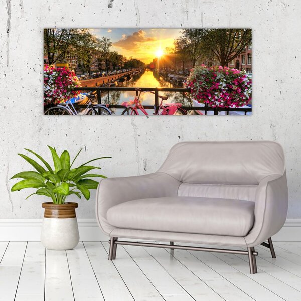 Slika - Izlazak Sunca u Amsterdamu (120x50 cm)