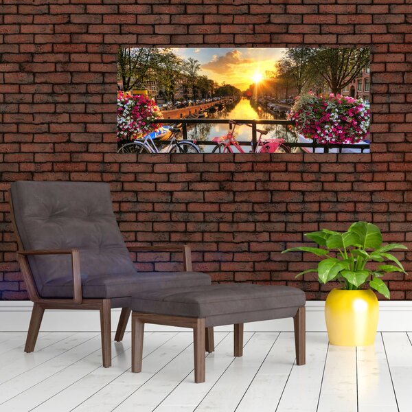 Slika - Izlazak Sunca u Amsterdamu (120x50 cm)