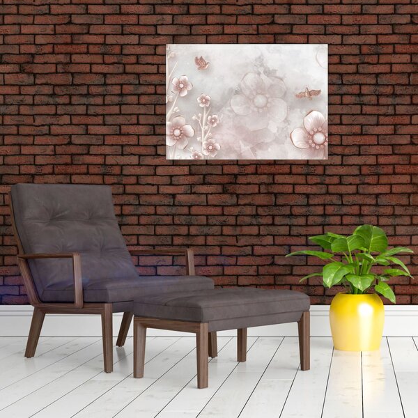 Slika - Ružičasto cvijeće (70x50 cm)