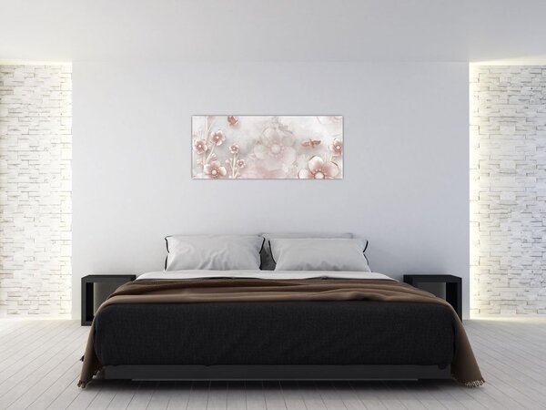 Slika - Ružičasto cvijeće (120x50 cm)