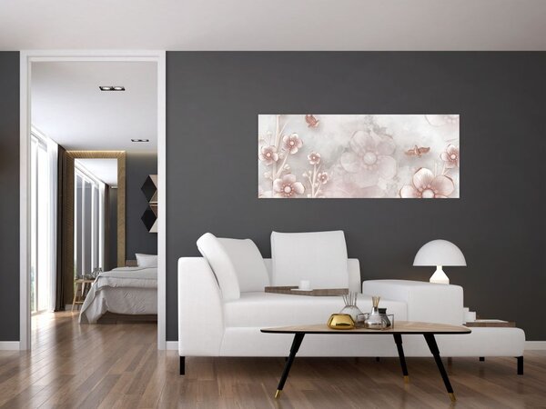 Slika - Ružičasto cvijeće (120x50 cm)