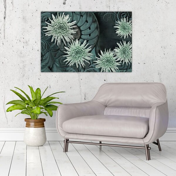 Slika - Zeleno cvijeće (90x60 cm)
