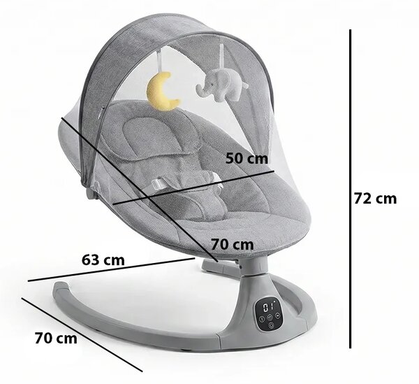 Električna Njihaljka Za Bebe S Daljinskim Upravljačem Rockybaby™, Ružičasta
