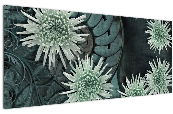 Slika - Zeleno cvijeće (120x50 cm)