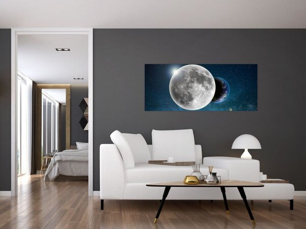 Slika - Zemlja u pomrčini Mjeseca (120x50 cm)
