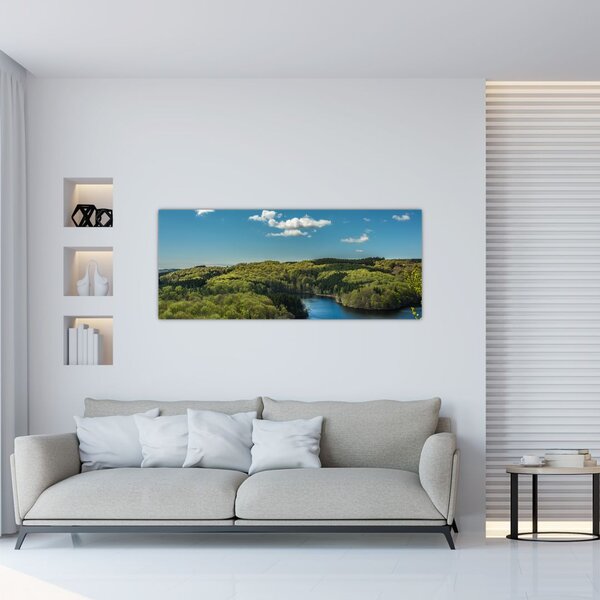 Slika - Jezero u šumi (120x50 cm)
