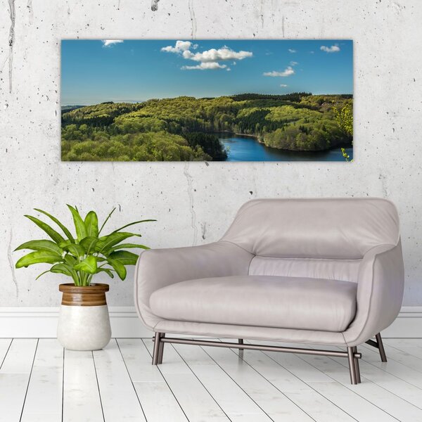 Slika - Jezero u šumi (120x50 cm)