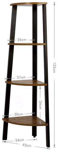 Kutni regal TAYLOR 4 police, 125x34 cm