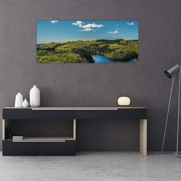 Slika - Jezero u šumi (120x50 cm)
