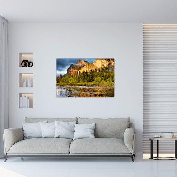 Slika - Stijene uz jezero (90x60 cm)
