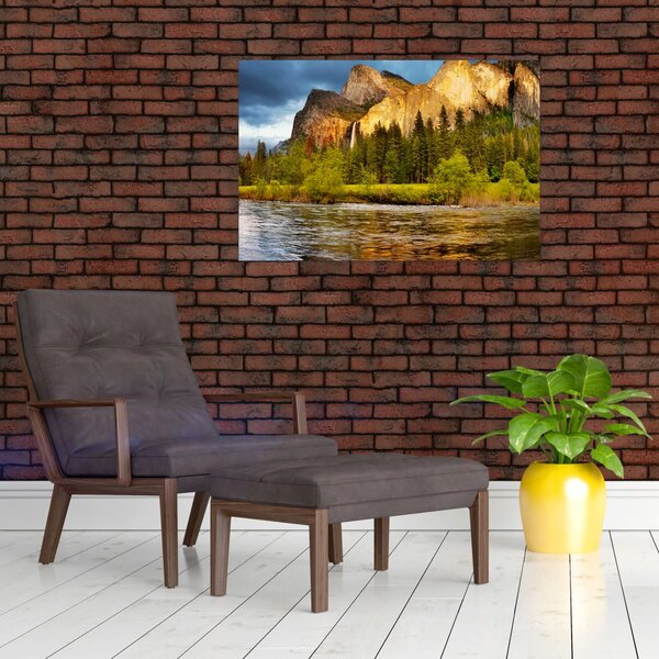 Slika - Stijene uz jezero (90x60 cm)