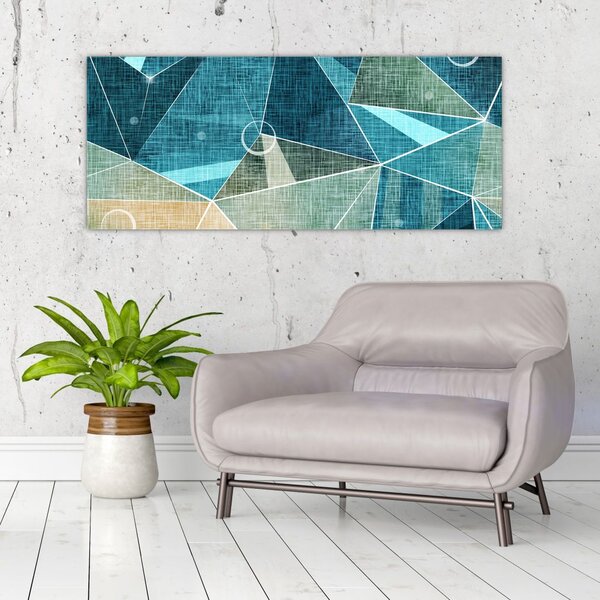 Slika - Tirkizna apstrakcija (120x50 cm)