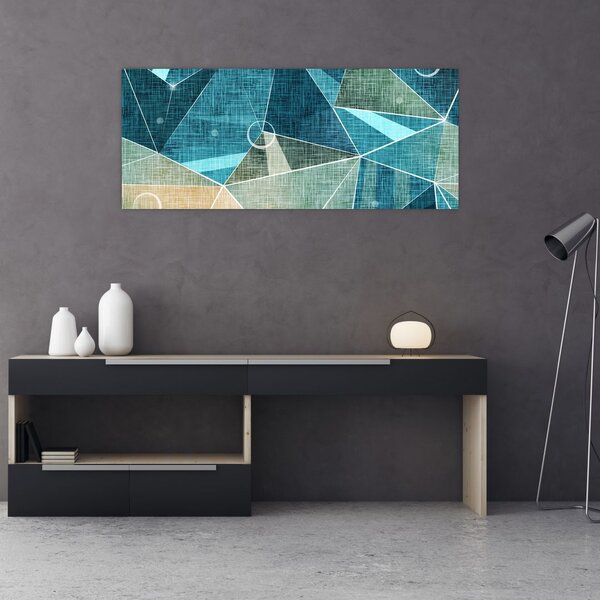 Slika - Tirkizna apstrakcija (120x50 cm)