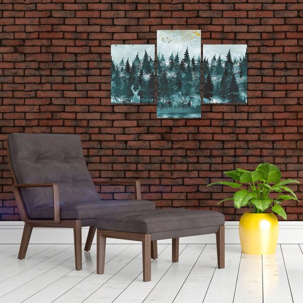 Slika - Životinje u šumi (90x60 cm)