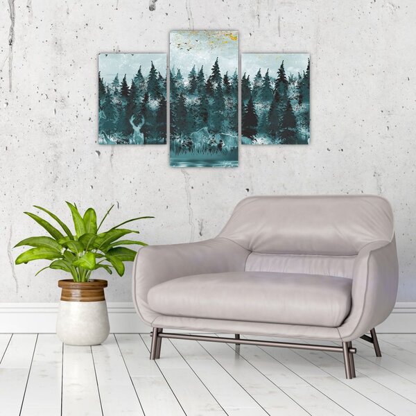 Slika - Životinje u šumi (90x60 cm)