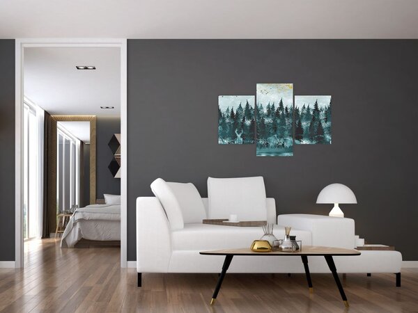 Slika - Životinje u šumi (90x60 cm)