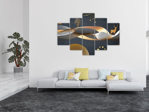 Slika - Grafika s jelenom (150x105 cm)