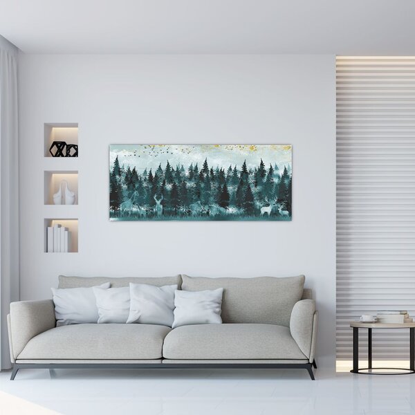 Slika - Životinje u šumi (120x50 cm)