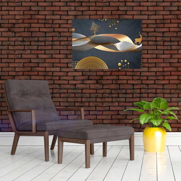 Slika - Grafika s jelenom (70x50 cm)