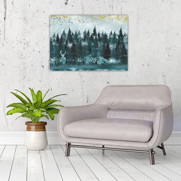Slika - Životinje u šumi (70x50 cm)