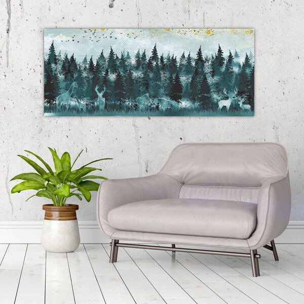 Slika - Životinje u šumi (120x50 cm)
