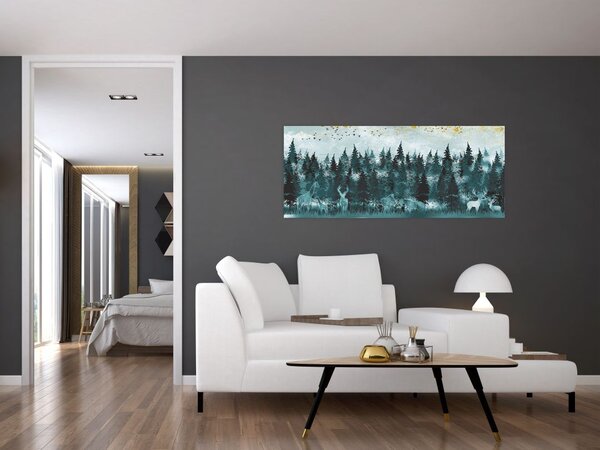 Slika - Životinje u šumi (120x50 cm)