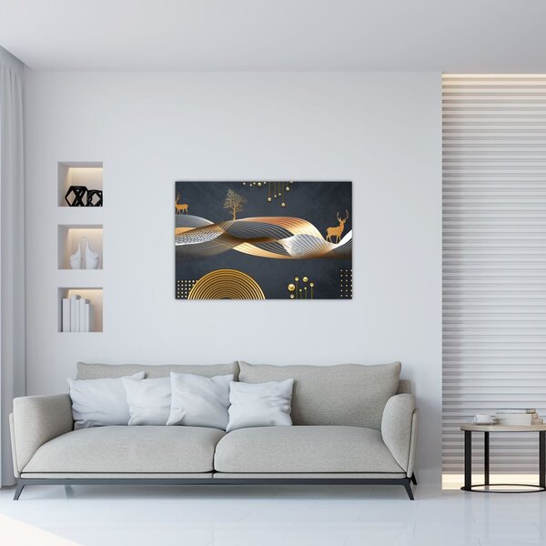 Slika - Grafika s jelenom (90x60 cm)