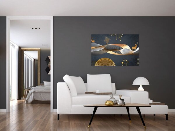 Slika - Grafika s jelenom (90x60 cm)