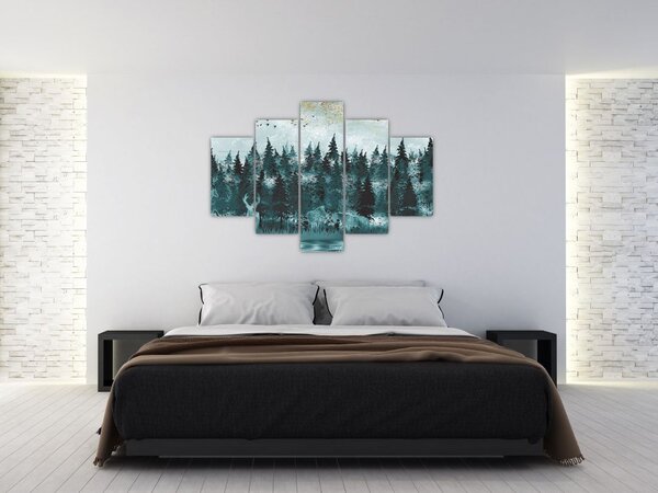 Slika - Životinje u šumi (150x105 cm)