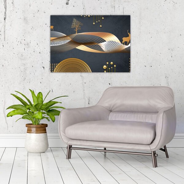 Slika - Grafika s jelenom (70x50 cm)