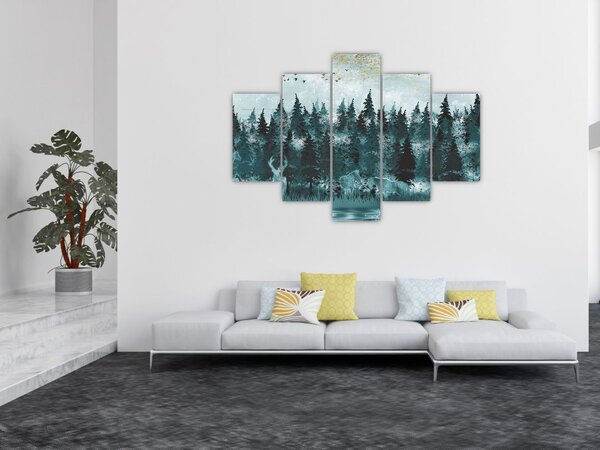 Slika - Životinje u šumi (150x105 cm)