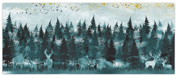 Slika - Životinje u šumi (120x50 cm)
