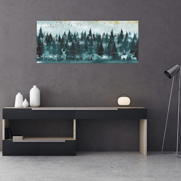 Slika - Životinje u šumi (120x50 cm)