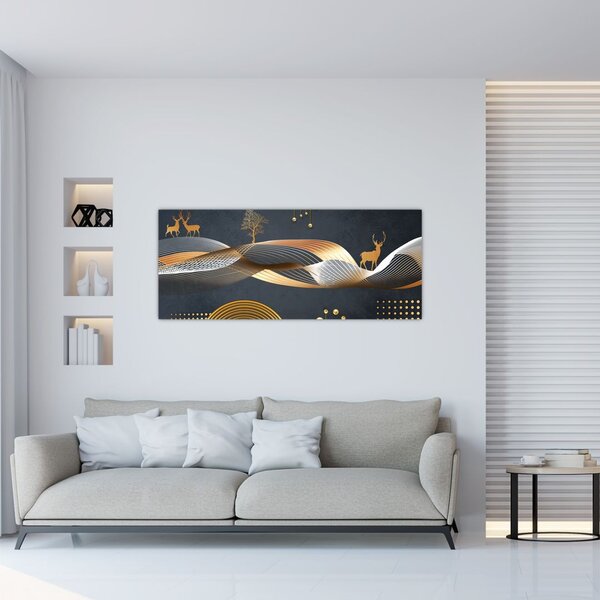 Slika - Grafika s jelenom (120x50 cm)