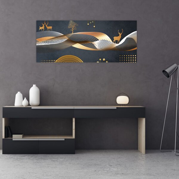 Slika - Grafika s jelenom (120x50 cm)