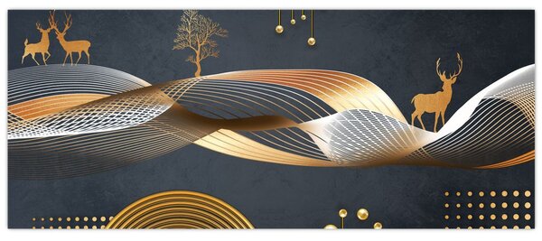 Slika - Grafika s jelenom (120x50 cm)