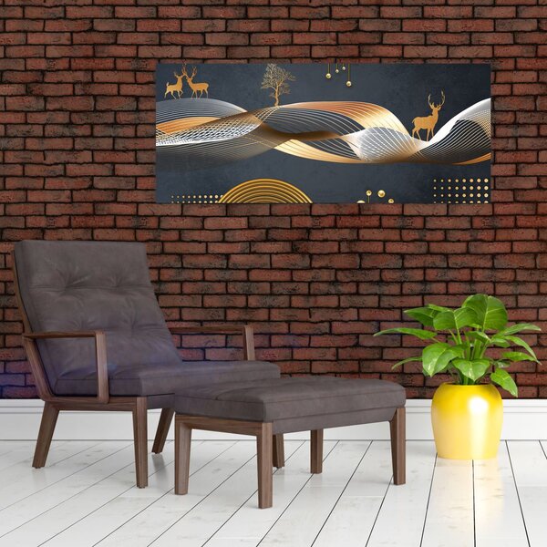 Slika - Grafika s jelenom (120x50 cm)