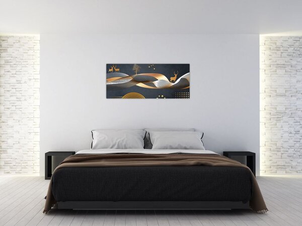 Slika - Grafika s jelenom (120x50 cm)